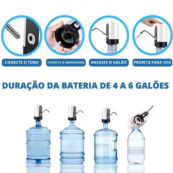 Bomba de Água Para Galão Facilita Retirada de Água Aparelho Elétrico Para Bombear Água. - Image 4